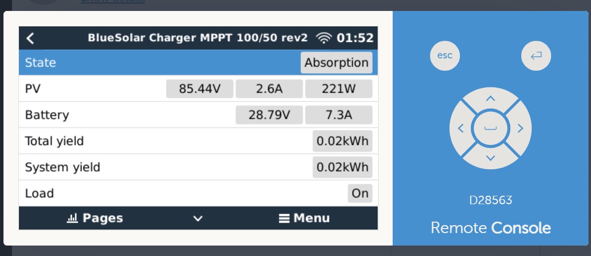 Charge controller monitoring