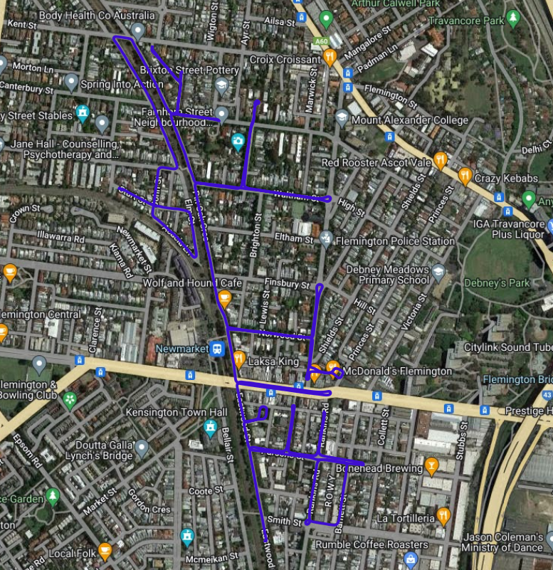 Flemington mobile LiDAR scanner route