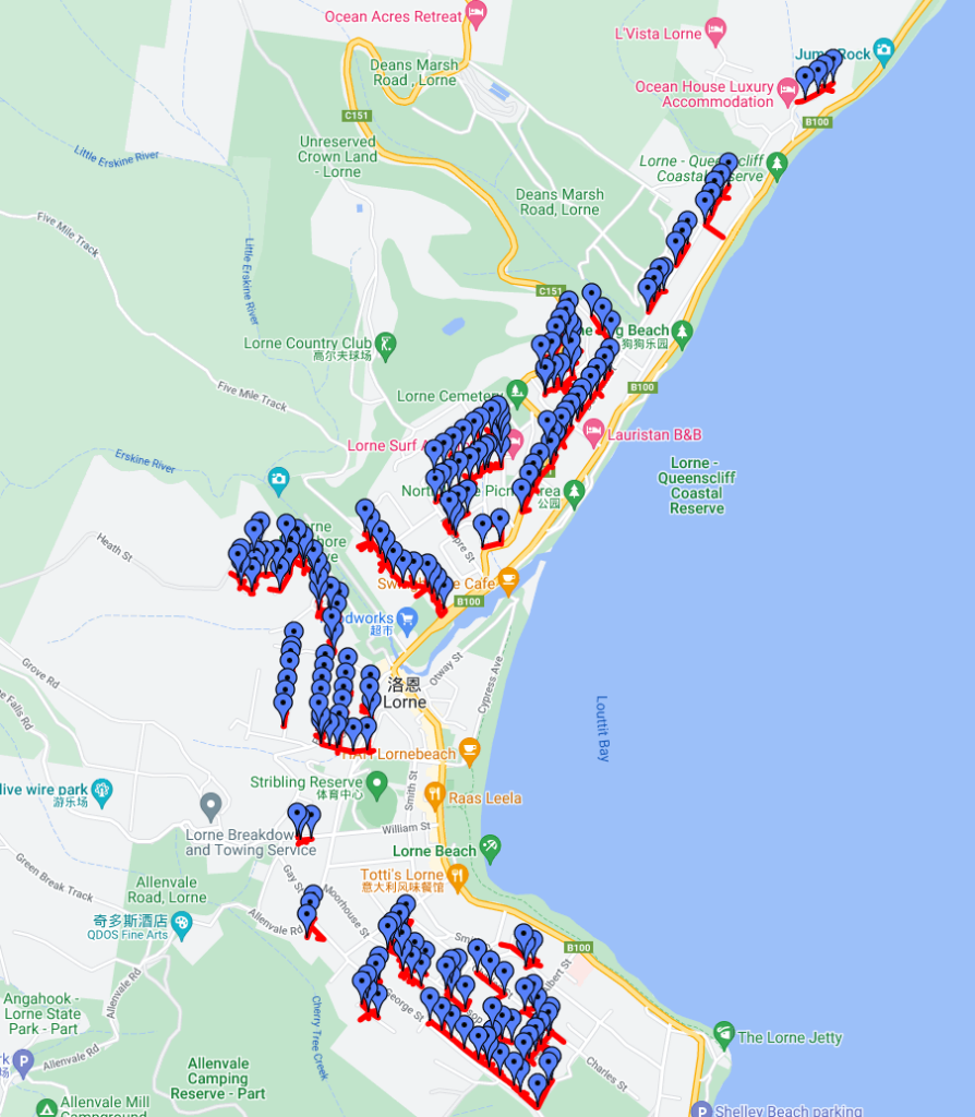 SITE MAP FOR LORNE LIDAR SCANNING FOR DISTRIBUTION POWERLINE SURVEY