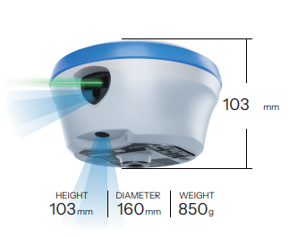 T40 DIMENSIONS GNSS RECEIVER