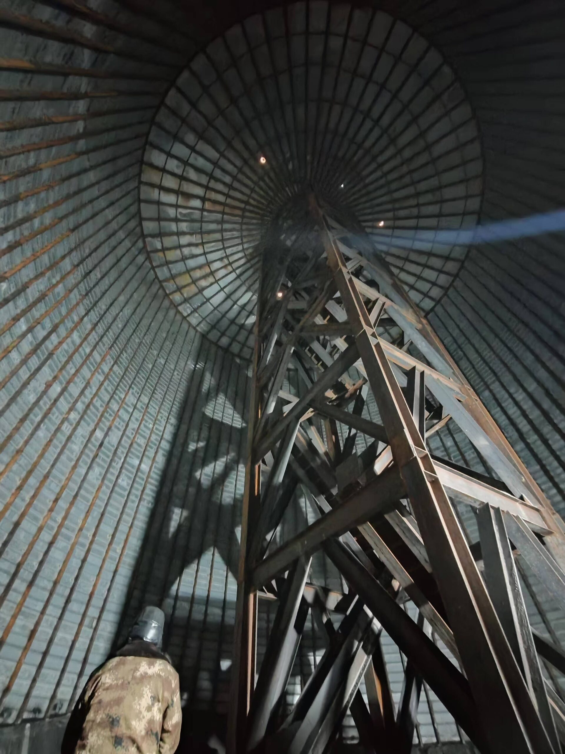 Inside of the silo
